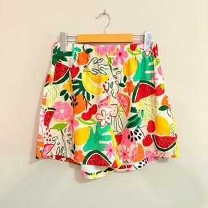 5/$20👙 Vibrant High Waist Shorts with Fruit Print Pattern